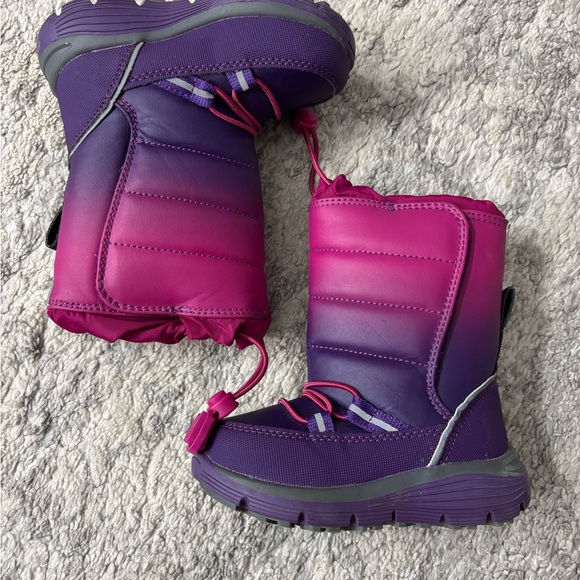 Lands' End Kids' Purple and Pink Snow Boots Toddler Girl 7 Skiing Snowboarding - Picture 3 of 8